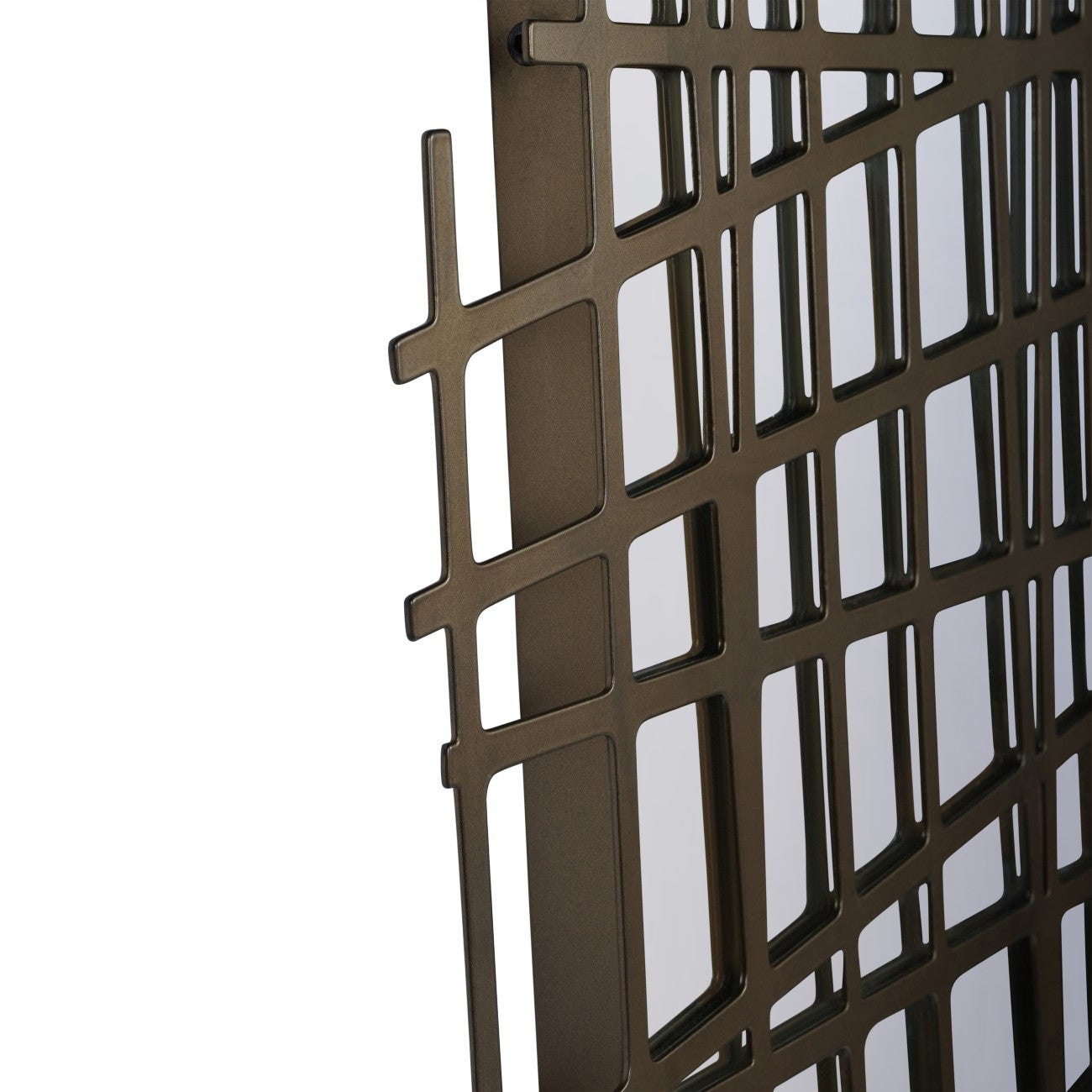 Art Deco Brass Lattice Full Length Wall Mirror